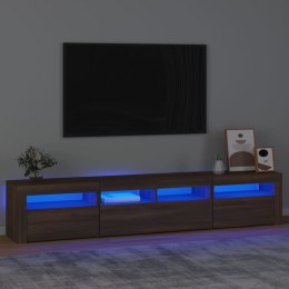  Szafka pod TV z oświetleniem LED brązowy dąb 210x35x40 cm