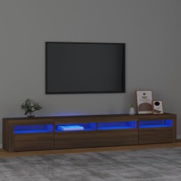  Szafka pod TV z oświetleniem LED brązowy dąb 240x35x40 cm