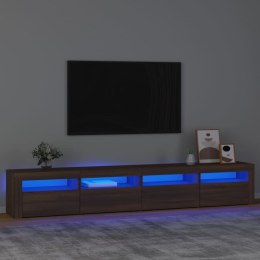  Szafka pod TV z oświetleniem LED brązowy dąb 240x35x40 cm