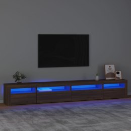  Szafka pod TV z oświetleniem LED brązowy dąb 270x35x40 cm