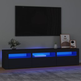  Szafka pod TV z oświetleniem LED czarna 180x35x40 cm