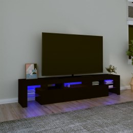  Szafka pod TV z oświetleniem LED czarna 200x365x40 cm cm