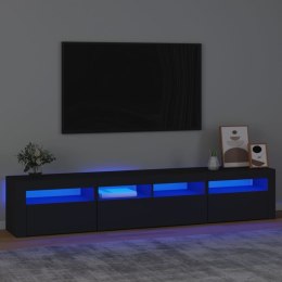  Szafka pod TV z oświetleniem LED czarna 210x35x40 cm