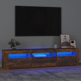  Szafka pod TV z oświetleniem LED przydymiony dąb 180x35x40 cm
