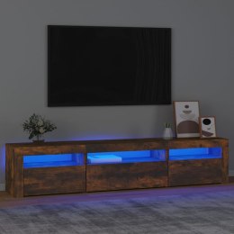  Szafka pod TV z oświetleniem LED przydymiony dąb 195x35x40 cm