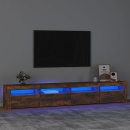  Szafka pod TV z oświetleniem LED przydymiony dąb 240x35x40 cm