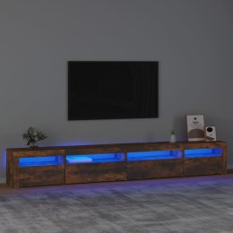  Szafka pod TV z oświetleniem LED przydymiony dąb 270x35x40 cm