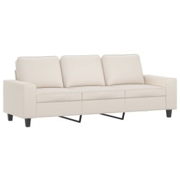 VidaXL 3-osobowa sofa, beżowy, 180 cm, tapicerowana mikrofibrą