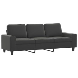 VidaXL 3-osobowa sofa, ciemnoszary, 180 cm, tapicerowana mikrofibrą