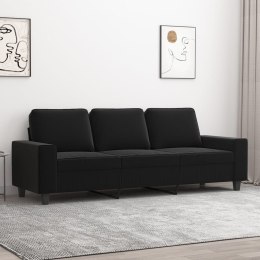 VidaXL 3-osobowa sofa, czarny, 180 cm, tapicerowana mikrofibrą