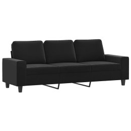 VidaXL 3-osobowa sofa, czarny, 180 cm, tapicerowana mikrofibrą