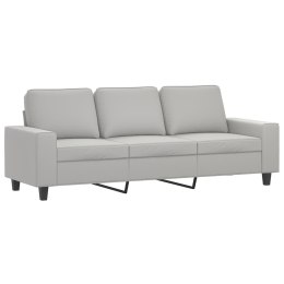 VidaXL 3-osobowa sofa, jasnoszary, 180 cm, tapicerowana mikrofibrą