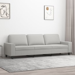 VidaXL 3-osobowa sofa, jasnoszary, 210 cm, tapicerowana mikrofibrą