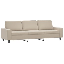 VidaXL 3-osobowa sofa, kremowa, 210 cm, tapicerowana mikrofibrą