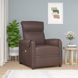  Elektryczny fotel masujący brązowy sztuczna skóra