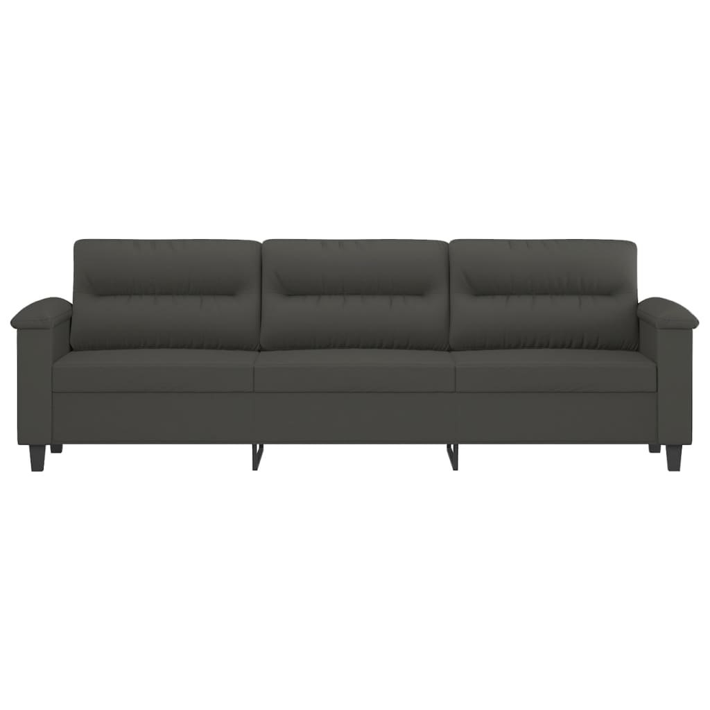  3-osobowa sofa ciemnoszary 210 cm tapicerowana mikrofibrą