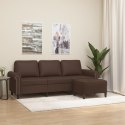  3-osobowa sofa z podnóżkiem brązowa 180 cm sztuczna skóra