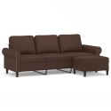  3-osobowa sofa z podnóżkiem brązowa 180 cm sztuczna skóra