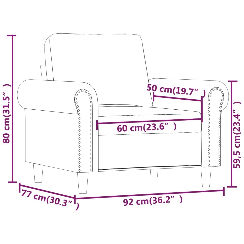  Fotel kremowy 60 cm obity aksamitem