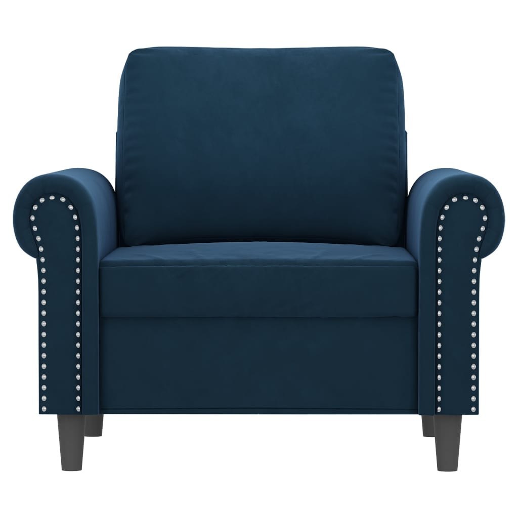  Fotel niebieski 60 cm obity aksamitem