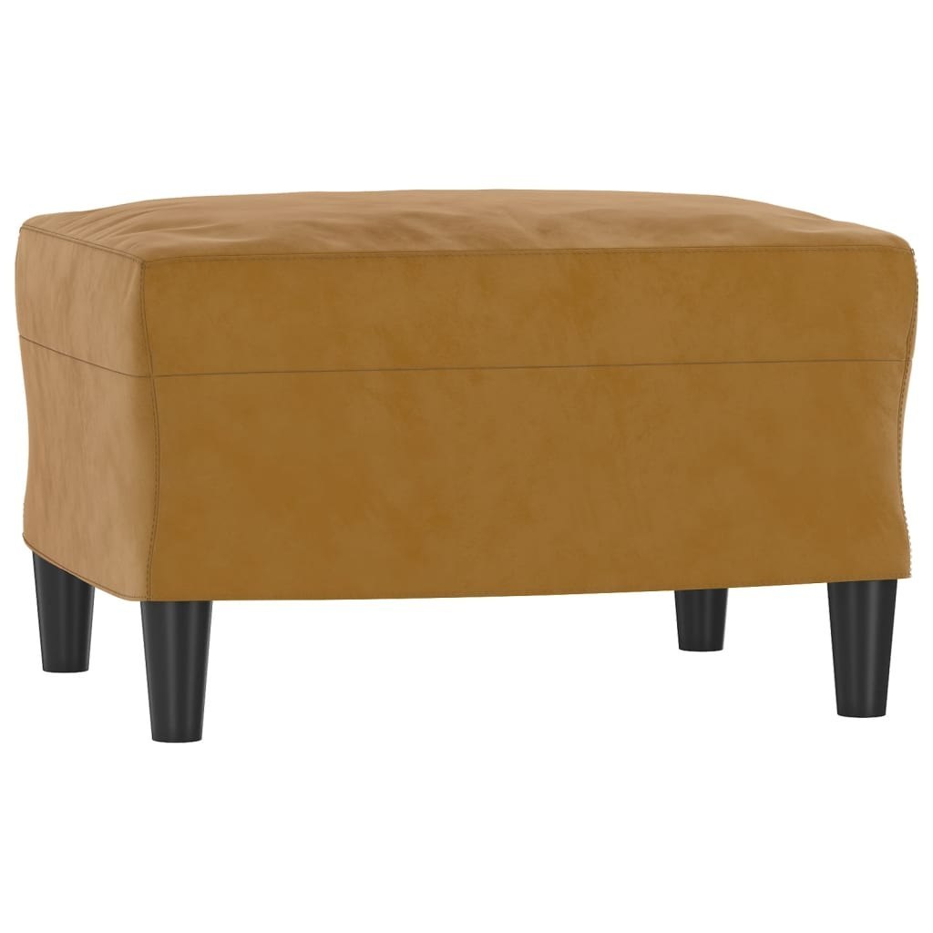  Fotel z podnóżkiem brązowy 60 cm obity aksamit