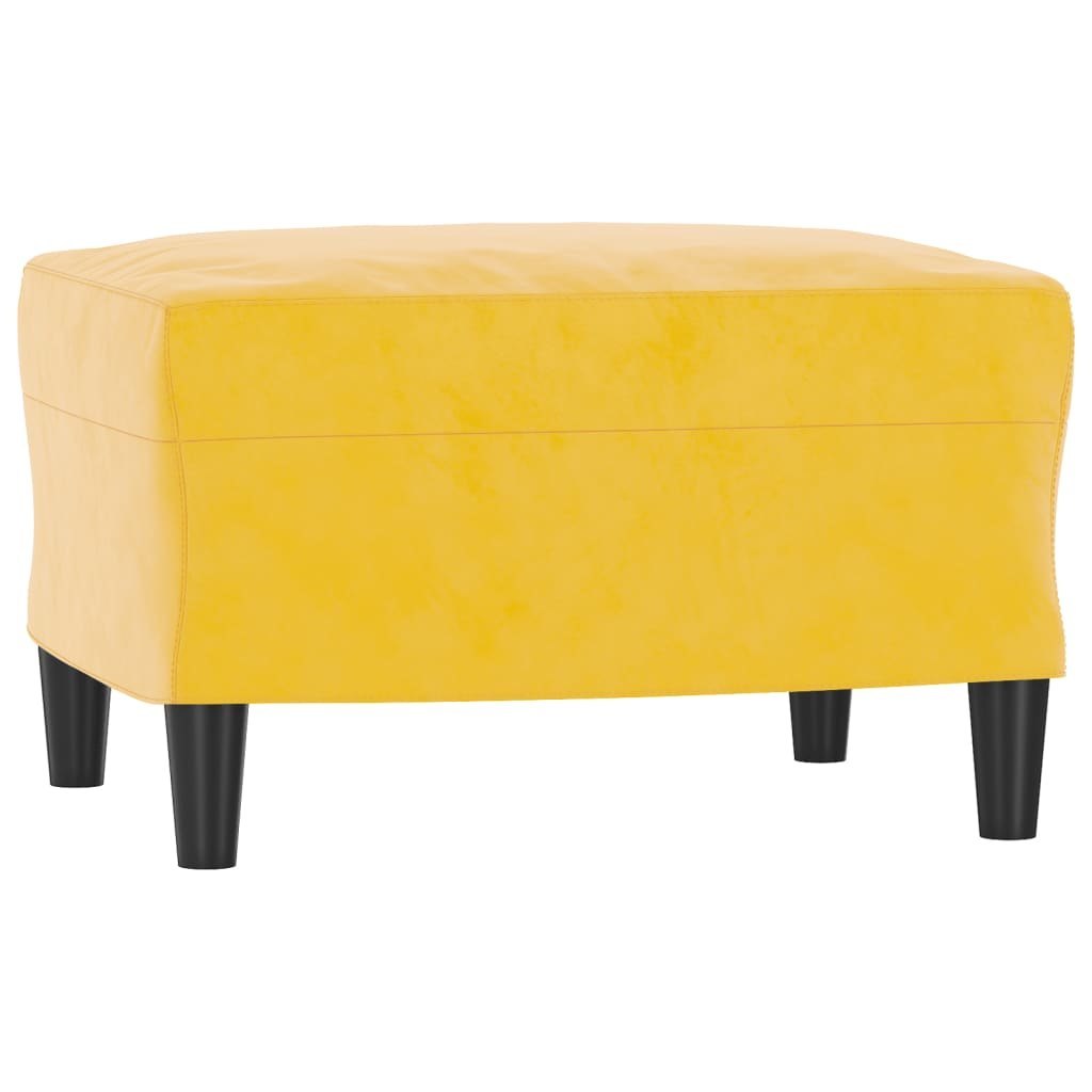  Fotel z podnóżkiem jasnożółty 60 cm aksamit