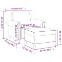 Fotel z podnóżkiem kremowy 60 cm obity aksamit