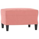  Fotel z podnóżkiem różowy 60 cm obity aksamitem