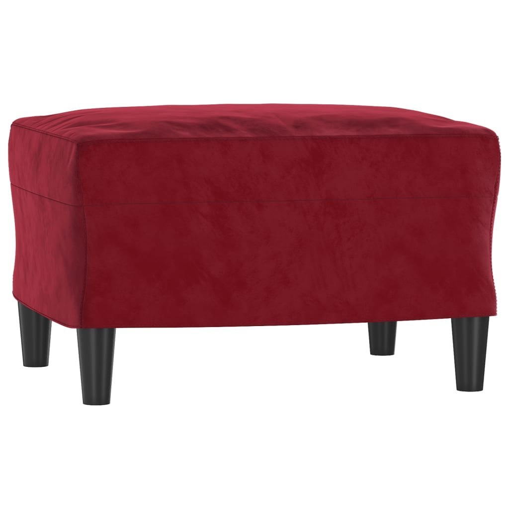  Fotel z podnóżkiem winna czerwień 60 cm obity aksamit