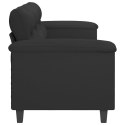  Sofa 3-osobowa czarna 210 cm tapicerowana mikrofibrą