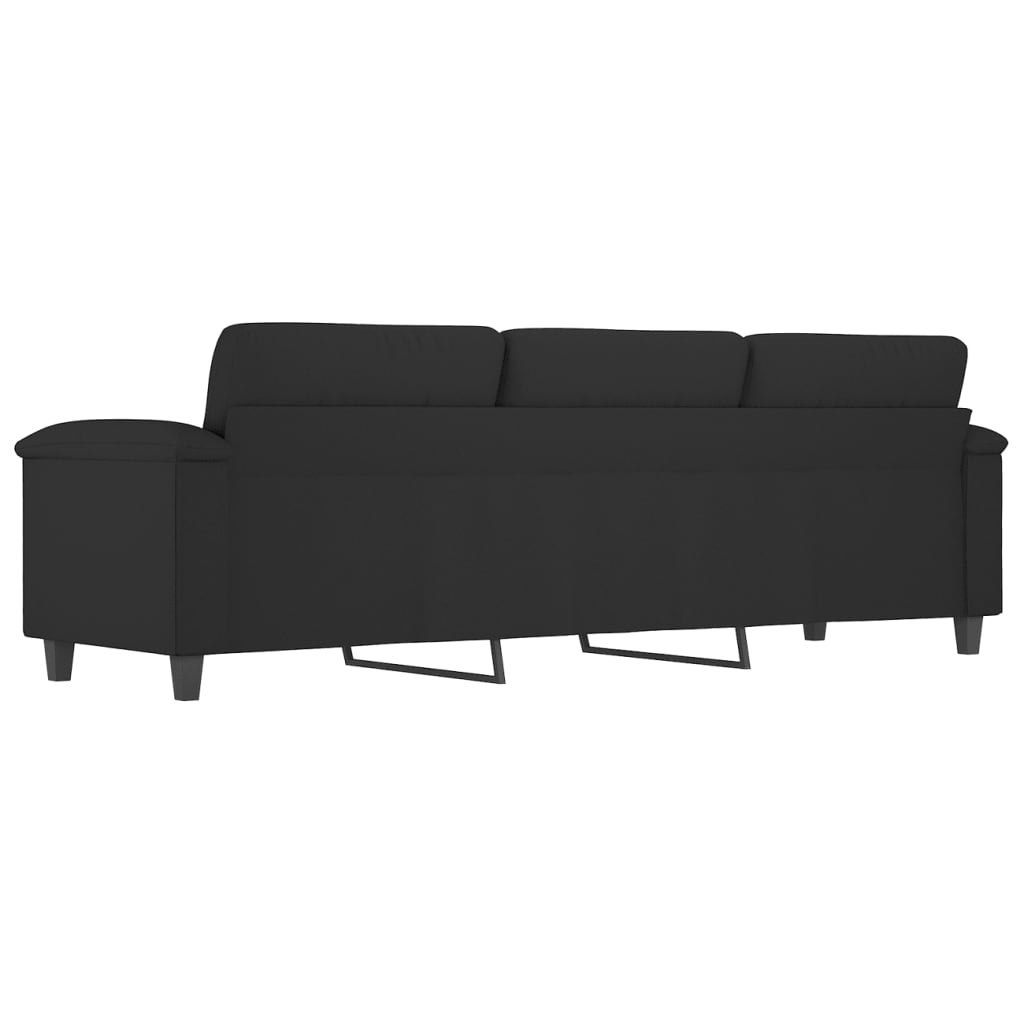  Sofa 3-osobowa czarna 210 cm tapicerowana mikrofibrą
