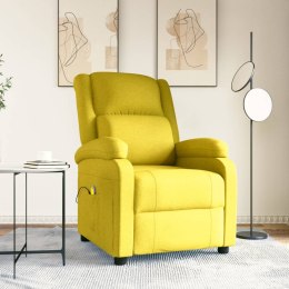  Rozkładany fotel masujący jasnożółty obity tkaniną