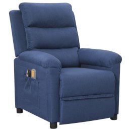  Elektryczny fotel masujący niebieski obity tkaniną