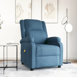  Elektryczny rozkładany fotel masujący niebieski tkanina