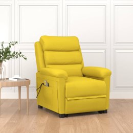  Podnoszony fotel masujący jasnożółty obity tkaniną