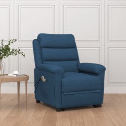  Podnoszony fotel masujący niebieski obity tkaniną