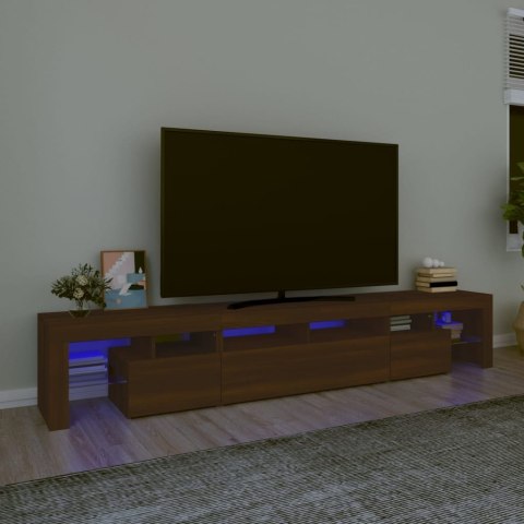  Szafka pod TV z oświetleniem LED brązowy dąb 230x365x40 cm