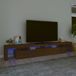  Szafka pod TV z oświetleniem LED brązowy dąb 260x365x40 cm