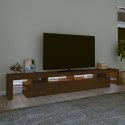  Szafka pod TV z oświetleniem LED brązowy dąb 260x365x40 cm