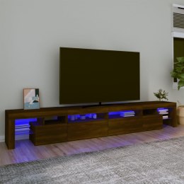  Szafka pod TV z oświetleniem LED brązowy dąb 280x365x40 cm