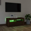  Szafka pod TV z oświetleniem LED brązowy dąb 90x35x40 cm