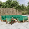  12-cz. zestaw mebli do ogrodu zielone poduszki bambus