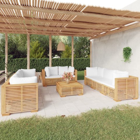  9-cz. zestaw wypoczynkowy do ogrodu poduszki drewno tekowe
