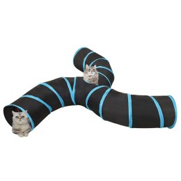  Tunel dla kotów trójstronny czarno-niebieski 25 cm poliester