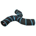  Tunel dla kotów trójstronny czarno-niebieski 25 cm poliester