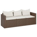  3-osobowa sofa ogrodowa z poduszkami brązowa polirattan