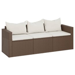  3-osobowa sofa ogrodowa z poduszkami brązowa polirattan