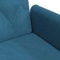  Rozkładana kanapa z podłokietnikami niebieska aksamitna