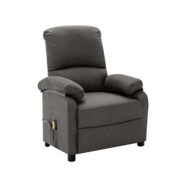 VidaXL Elektryczny, rozkładany fotel masujący, ciemnoszary, tkanina