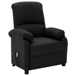 VidaXL Elektryczny, rozkładany fotel masujący, czarny, tkanina